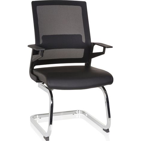 Konferenzstuhl / Freischwinger / Stuhl INVENTOR V PRO Kunstleder schwarz hjh OFFICE (1/5)