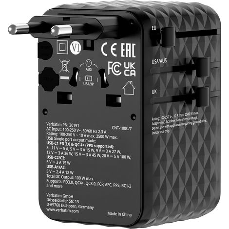 Verbatim 30191 Reiseadapter Charge ’n’ Travel (1/5)