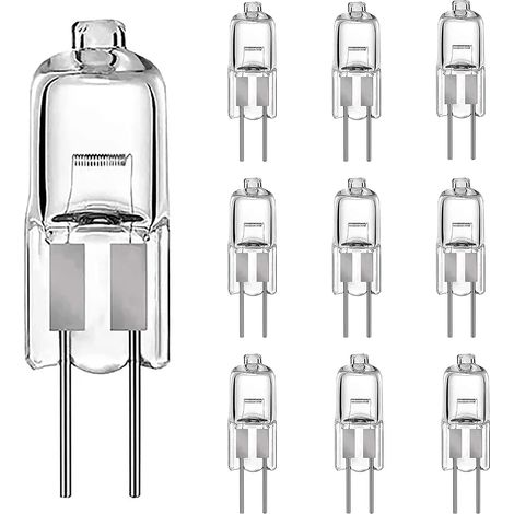 Ampoule halogène G4 20W JC T3 Cristal transparent AC/DC 12V, culot G4 avec broches, lustres, garde-corps, lampes et bureaux, spots de sous meuble, éclairage encastré, éclairage 360°, blanc chaud 2700K (1/3)