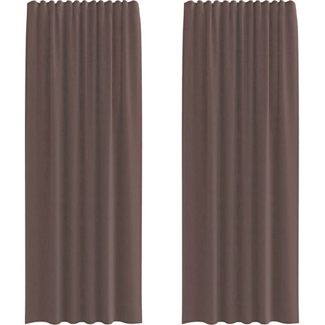 Maison Exclusive - Voile Vorhänge mit Stangentaschen 2 Stk. Braun