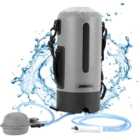 SWANEW Ducha de Camping Ducha de Jardín Portátil 12L Bolsa de Agua Ducha de Exterior con Bomba (1/5)