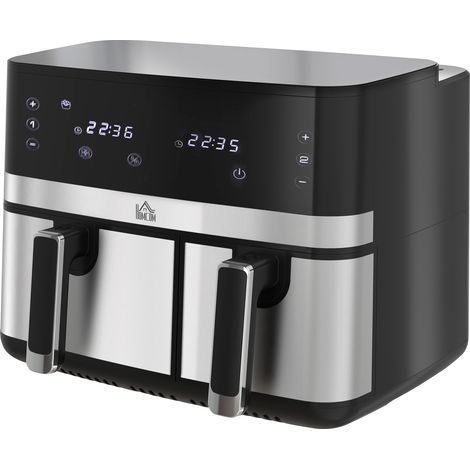 Friteuse à air chaud 2700W 8 programmes 41,8x39,2x31,1 cm noir argent