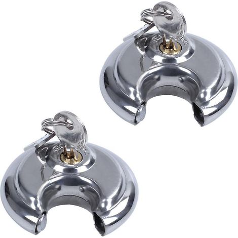 2 cadenas robustes à disque rond de 70 mm avec 2 clés (1/5)