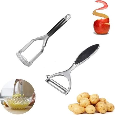 Presse Puree patate inox presse manuelle professionnel accessoire legumes multifonction cuisine ustensile broyeur (1/4)
