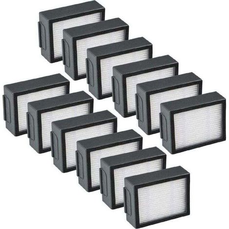 Filtre pour aspirateur12-Pack Replacement Filter Parts Compatible with iRobot Roomba E, I, J Series i1 i1+ i3 i3+ i4 i5 i5+i6 i6+ i7 i7+ i8 i8+ E5 E6 E7 J7 Robot Vacuum Cleaner Accessories 12 Filters (1/4)
