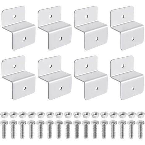 Panneau Solaire en Z, 8Pcs Panneaux Solaire Support en Aluminium Conviennent aux Véhicules Récréatifs aux Toits, Montage de Panneau Solaire Adopte un Design en Forme de Z(avec 16 Écrous et 16 Boulons)