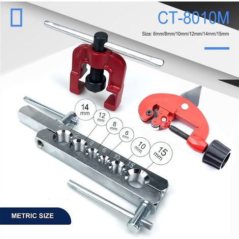 Kit d'expansion/réparation en 3 pièces (métrique) Kit d'expansion/réduction de tuyauterie métrique/impérial en 3 pièces CT-8010 outils de réparation et d'entretien automobile, outils pour système d'a (1/5)