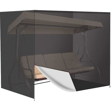 Housse imperméable pour fauteuil à bascule de jardin noir 220 x 125 x 170 cm, protection UV et vent, bâche extérieure meuble