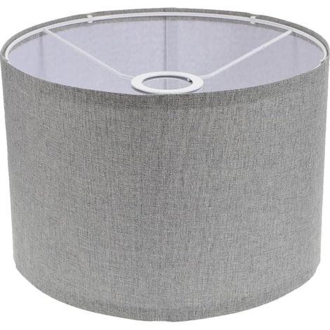 30 cm Cylindre Abat-jour Tambour Abat Jour en Tissu pour Lampe de Table Plafond Suspension Abat-jour E27 Lampe de Chevet Lampadaire Lamp Murale (Gris)