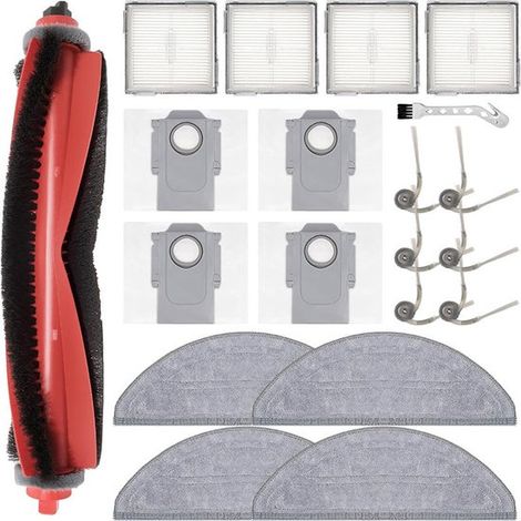 20 accesorios compatibles con la aspiradora robot Roborock Q10 S5/Q10 S5+/Q10 X5，1 cepillo principal，4 bolsas para el polvo，4 mopas (1/5)