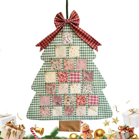 24-tägiger Adventskalender als Wanddekoration  Countdown-Kalender aus Baumwolle für Wohnzimmer, Büro, Flur, Schlafzimmer, Tür, Fenster, Regal, Party (1/5)
