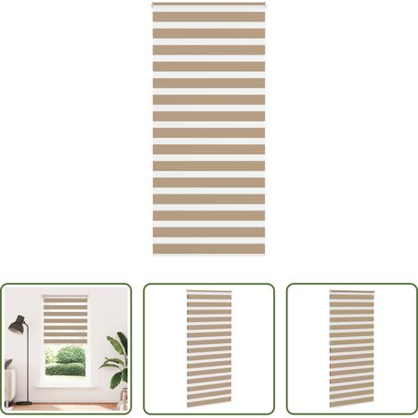 vidaXL Polyester - Doppelrollo Sandbraun 95x200 cm Stoffbreite 90,9 cm Polyester (1/5)