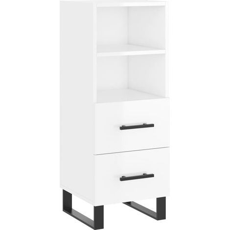 Maison Exclusive - Credenza Bianco Lucido 34,5x34x90 cm in Legno Multistrato