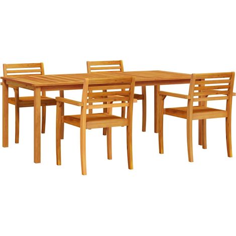 Garden Dining Set 7 pcs Brown Solid acacia wood vidaXL (1/5)