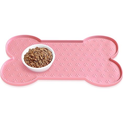 Tappetino in silicone per ciotole di cibo per cani e gatti - Tappetino impermeabile con bordo rialzato - Adatto a cani e gatti di piccola e media taglia (1/2)