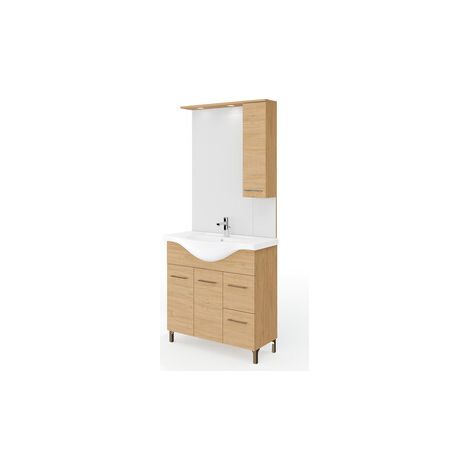 MOBILE BAGNO RUBINO 2A+2C  85 ROVERE NATURALE