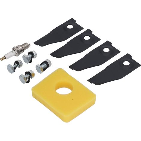 Kit de remplacement de lames de tondeuse à gazon de 45,7 cm (18 pouces), bougies d'allumage et filtre à air pour moteurs 450E, 500E, 550E et 550EX. (1/5)