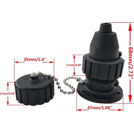 Connecteurs étanches marins (2P, 3P, 4P), connecteurs mâles/femelles 12V pour camping-cars/yachts avec chaîne, prises de pont, prises de pont marines étanches 12V à 4 trous avec chaîne. (1/3)