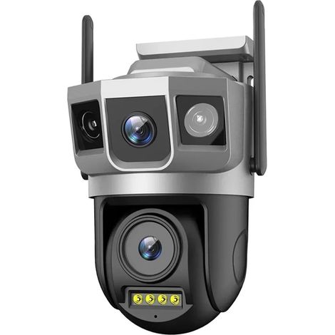 Caméra IP Wi-FI CCTV 4MP à Deux objectifs et Trois écrans avec Suivi Automatique, caméras de Surveillance vidéo extérieure PTZ(Only Camera) (1/5)