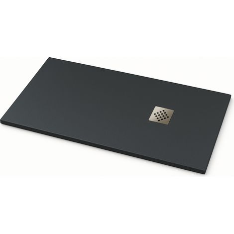 Duschwanne Ardesia extraflach Farbe Graphitgrau RAL 7016 90x150cm Abdeckung aus Edelstahl