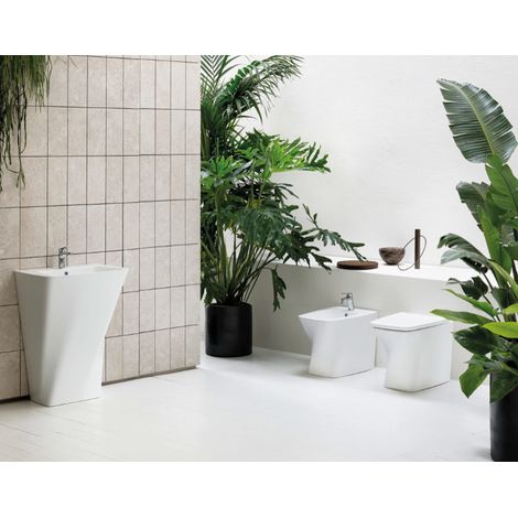 Lavabo Hera appoggio 63x43 monoforo bianco lucdio di Ceramica (1/3)