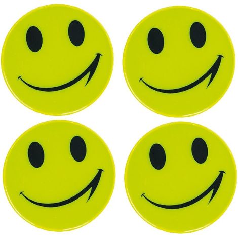 TrAdE Shop Traesio - 4x Adesivo Con Smile Smiley Riflettente Sorriso Idea Regalo Gadget Sticker -
