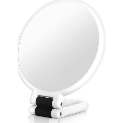Miroir de poche - 24 x 14 cm - Blanc - Miroir grossissant x20 - Miroir de maquillage grossissant double face - Miroir de voyage pliable - Miroir de rasage (1/4)