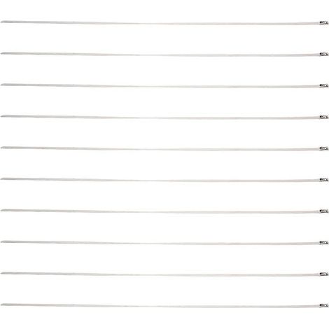 10Pcs 17.7" Stainless Steel Locking Cable Ties Silver-- (1/5)