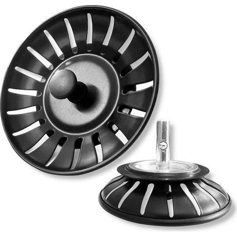 1 Pièces Crépine d'évier de Cuisine, Filtre Évier Cuisine, 304 Bouchon Evier Cuisine Inoxydable,Bonde à Panier Filtre Evier, Panier à Tamis pour Évier,pour Cuisine et Salle de Bain Diamètre(Noir 78mm) (1/5)