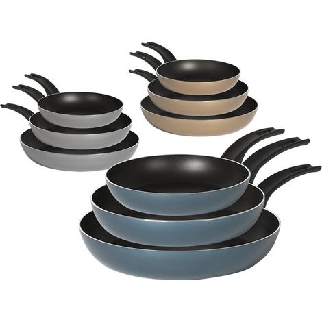 Trade Shop - Set 3pz Hi-titanium Aluminum No Stick Pans Pantes ⌀20 / 24 / 28cm Inducción - (1/5)