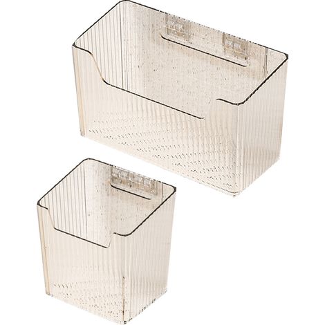 Panier de Rangement Mural Ail Oignon Plastique Transparent Sans Perçage Égouttoir Cuisine 2 Pièces (1/5)
