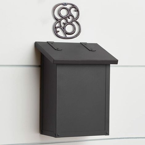 JSSEVN-Letrero moderno de hierro fundido para exteriores con números de casa, número de puerta de estilo retro, número de dirección para cafetería o bar (Número 8). (1/3)