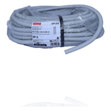 GEWISS DX30012 - Guaina spiralata diflex - diam.12mm - grigio - matassa 30 mt