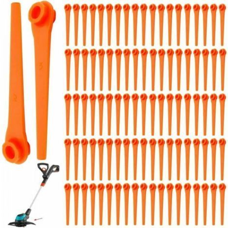 100 Plastic Replacement Blades for Gardena Brush Cutter, 70mm Suitable for Garden Mowers (1/5)