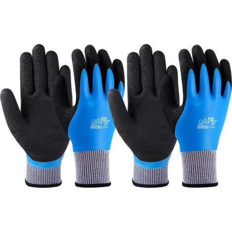 2 Pair Work Gloves, Versatile Gardening Gloves, Double Latex Coating, 100% Waterproof, Excellent Adhesion, Wear and Tear Resistant, Comfortable and Breathable, L (1/5)
