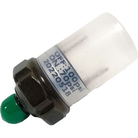 Pressostato pneumatico, tipo per montaggio su serbatoio, 1/8" NPT, 70-100 PSI, 12/24 V, per compressore di clacson per treni/aerei -Crezuo