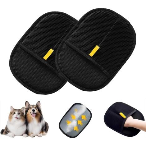 Gants d'épilation électrostatique pour animaux de compagnie, gants électrostatiques pour poils d'animaux, pour canapé, meubles, tapis (2 pièces) (1/5)