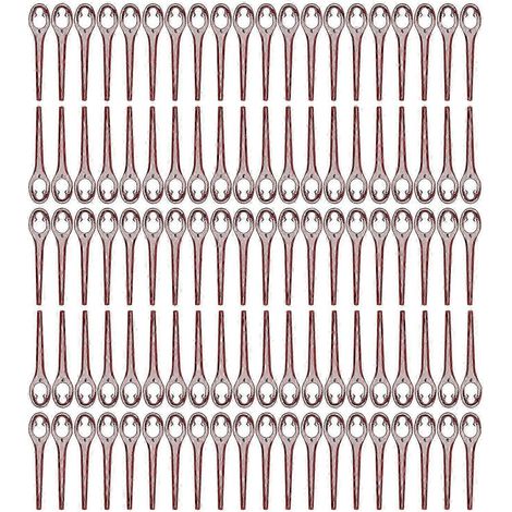 100 lames de coupe bordeaux pour tondeuse à gazon, lames de coupe-bordures, accessoires 90 mm - AquaForge (1/3)