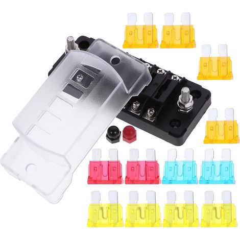 Boîte à Fusibles Voiture 6 Voies, 1 Set, 12-32V, Bloc de Distribution avec Bornes, Pour Automobile et Bateau, Remplacement Rapide (1/5)