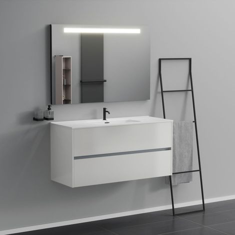 Inda - Mobile bagno 2 cassetti L.120 con lavabo specchio (1/5)