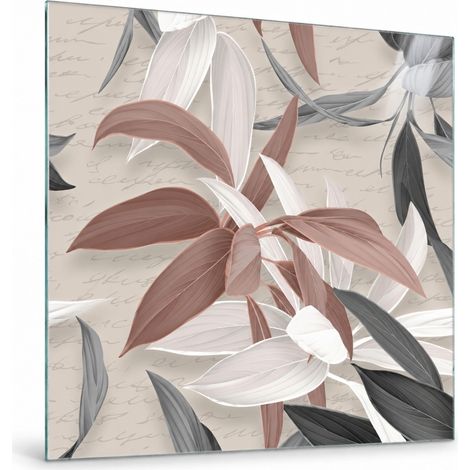 Lupia Quadro Botanico su Vetro 30x30 cm GLASS LEAVES MIX 1 da Parete (1/4)