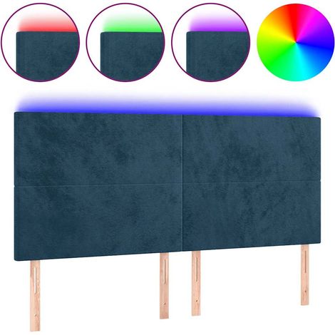 Maison Exclusive - Cabecero con luces LED terciopelo azul oscuro (1/5)