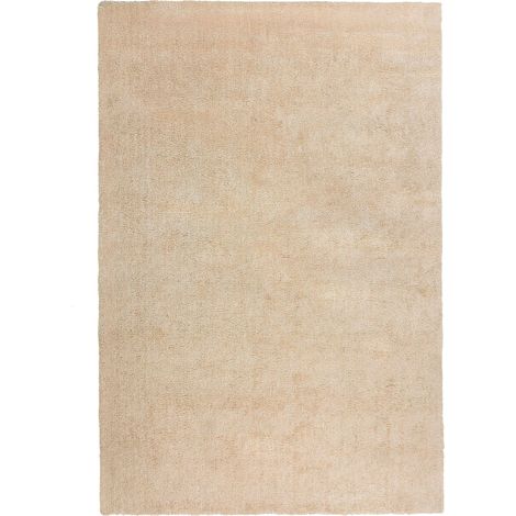Tapis Poils Longs Beige Clair en Polyester et Coton pour Chambre ou Salon au Style Moderne 200 x 300 cm Beliani (1/5)