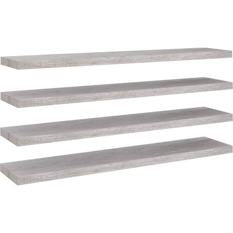 Scaffali a Parete 4 pz Grigio Cemento 120x23,5x3,8 cm in MDF vidaXL