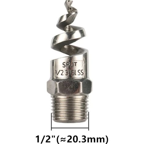 Buse d'arrosage à jet spiralé en acier inoxydable 316L, filetage mâle (1/2 pouce), cône complet, pour jardin et pelouse. (1/5)