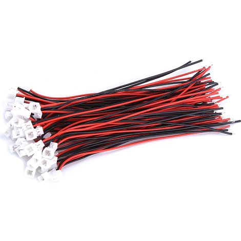 Lot de 20 connecteurs Micro JST 1,25 mm à 2 broches mâle et femelle avec câbles (2 broches) (1/5)
