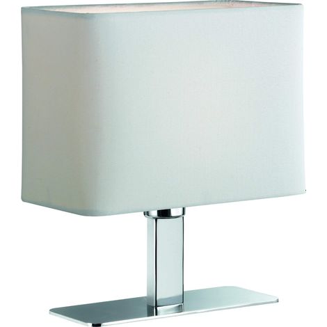 Lumetto Moderno Ming Cromo Tessuto Bianco Trio Lighting