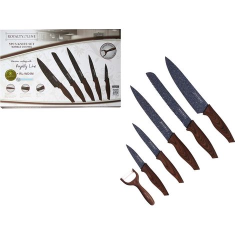 RL-WD5G Set de couteaux 6 pièces ROYALTY LINE revêtement en marbre antibactérien
