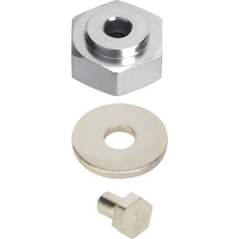 4 Stück Aluminiumlegierung 12 mm Drehdurchmesser auf 17 mm Radsechskantadapter für 1/10 RC-Cars (Silber) (1/5)
