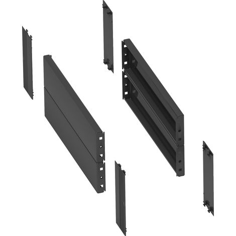 2 side panels for plinth. 300x200mm. Folded sheet steel. RAL 7022. IP 30. IK 10. - NSYSPS3200SD